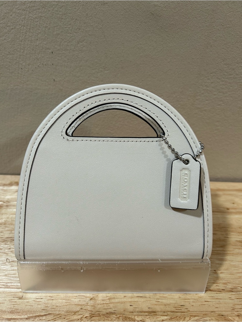 Coach Mini Arch Handle Bag in White Leather